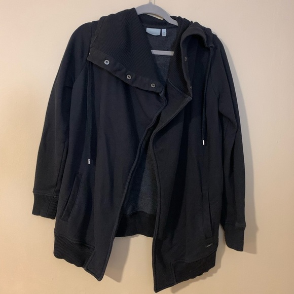 Athleta Black Wrapper’s Delight Casual Button Oversize Jacket Size XS - Picture 2 of 7